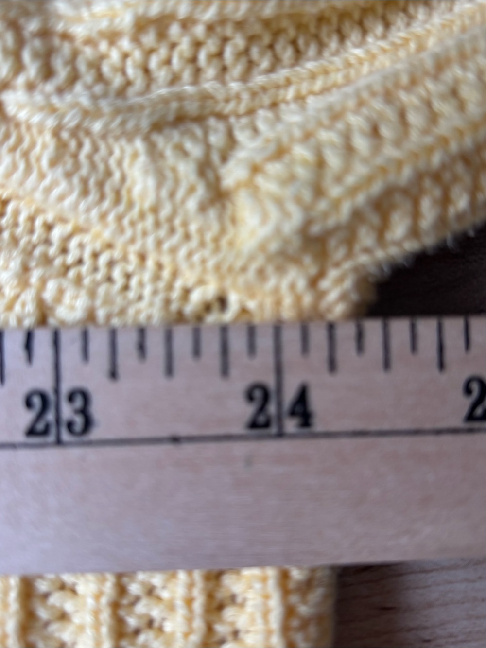 L.L. Bean Cotton Open Front Cardigan XL Butter Yellow Chunky Knit Cottagecore - Picture 7 of 8